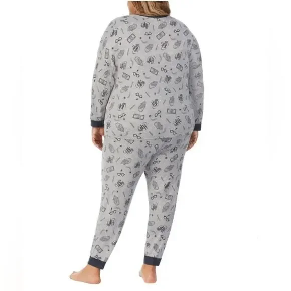 NWT Harry Potter Wizarding World 2pc Long Sleeve Jogger Lounge Pajama Set, Sz 3X - Picture 4 of 5